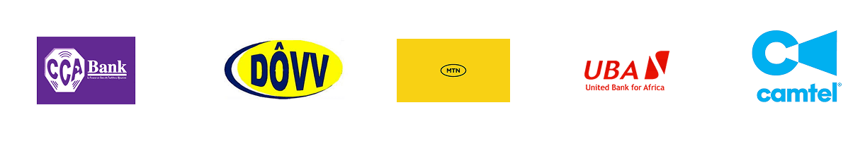 Nos partenaires : CCA Bank, DÔVV, MTN, UBA, Camtel